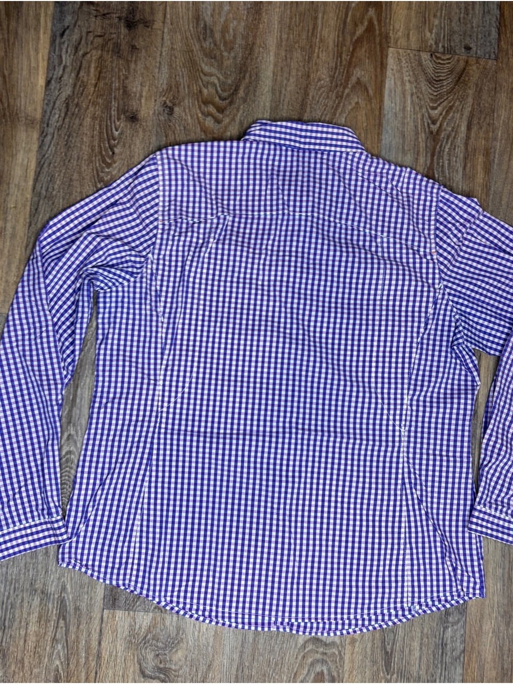 Orvis Women's Purple Gingham Button Front Fishing Shirt Long Sleeves Ventilated - Picture 4 of 8